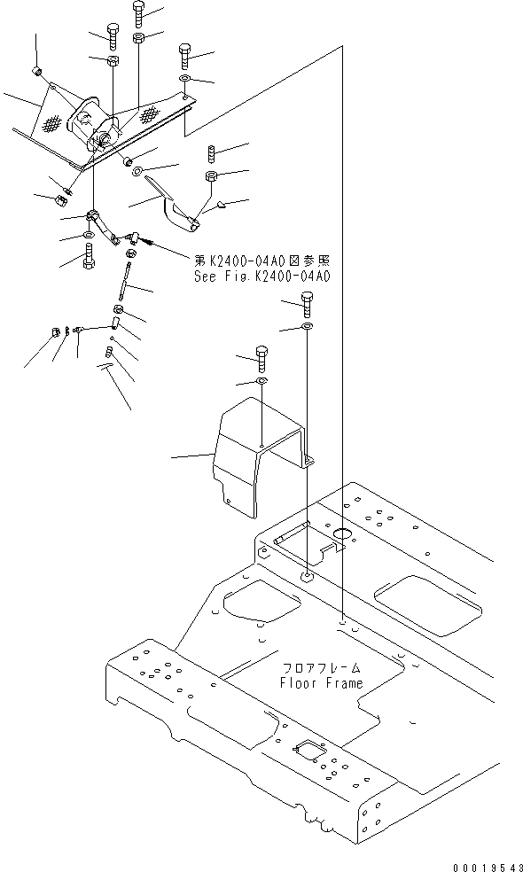 Pipelayers Komatsu / D155C-1 S/N 15686-UP (SA6D140-2 Eng. Installed)(d155c-3c) / DECELERATOR PEDAL (FOR 140 ENGINE) (FOR TOWING WINCH)(#31586-)(240460 : K2110-02A3)