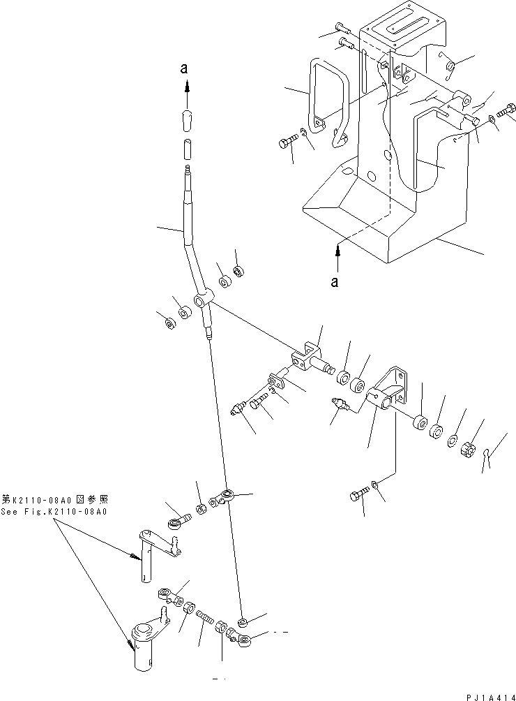 Pipelayers Komatsu / D155C-1 S/N 15686-UP (SA6D140-2 Eng. Installed)(d155c-3c) / GEAR SHIFT LEVER (1/2)(#31574-)(240510 : K2110-07A0A)