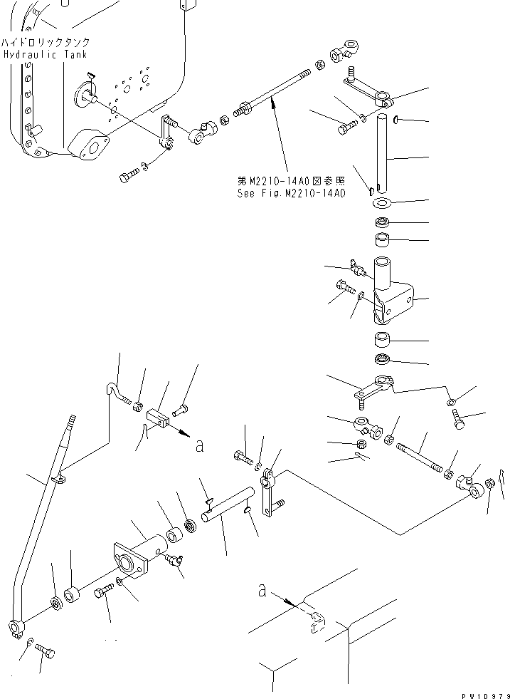 Pipelayers Komatsu / D155C-1 S/N 15686-UP (SA6D140-2 Eng. Installed)(d155c-3c) / COUNTER WEIGHT CONTROL LEVER(#31586-)(240590 : K2110-13A0A)