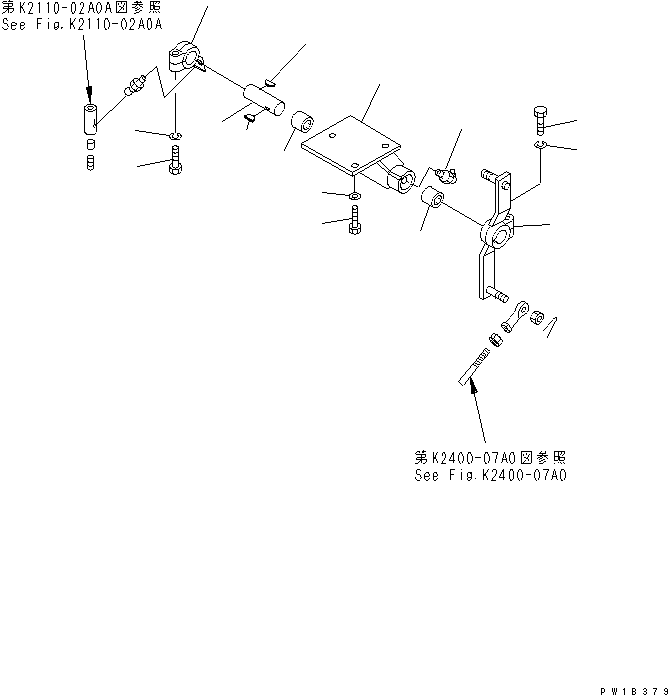 Pipelayers Komatsu / D155C-1 S/N 15686-UP (SA6D140-2 Eng. Installed)(d155c-3c) / FUEL LEVER(#31574-)(240680 : K2110-19A1)