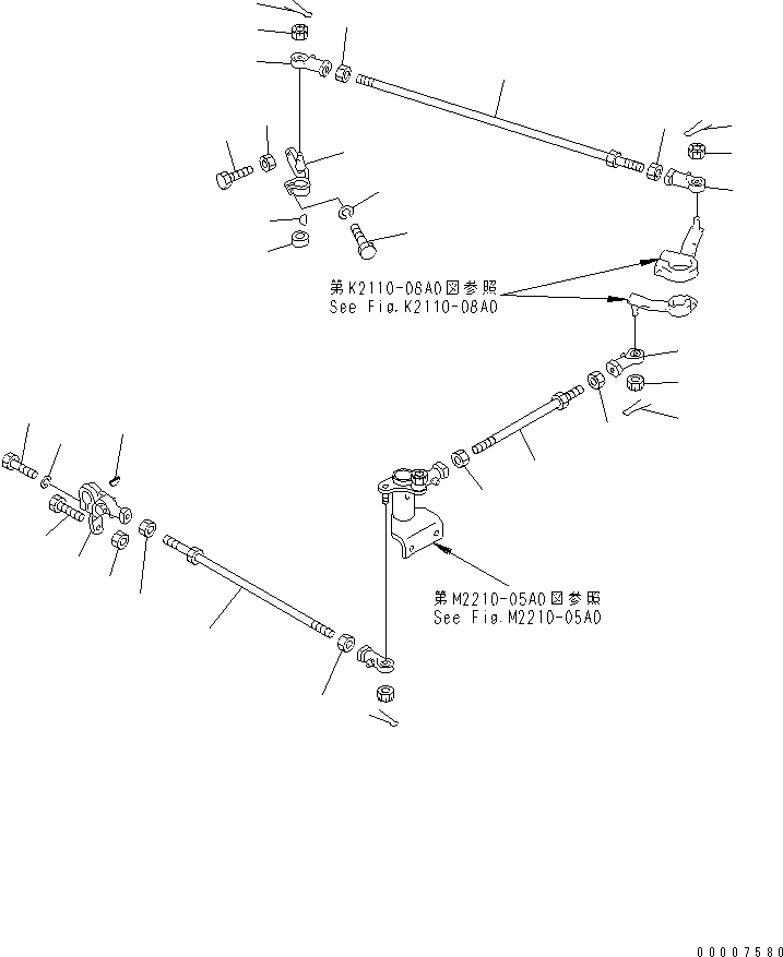 Pipelayers Komatsu / D155C-1 S/N 15686-UP (SA6D140-2 Eng. Installed)(d155c-3c) / GEAR SHIFT LINKAGE (FOR 140 ENGINE)(#31586-)(240830 : K2400-03A1)