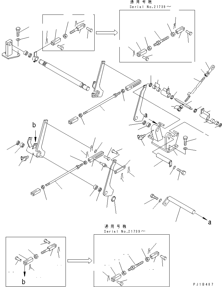 Pipelayers Komatsu / D155C-1 S/N 15686-UP (SA6D140-2 Eng. Installed)(d155c-3c) / STEERING LEVER AND BRAKE PEDAL LINKAGE (2/2)(240850 : K2400-05A0)