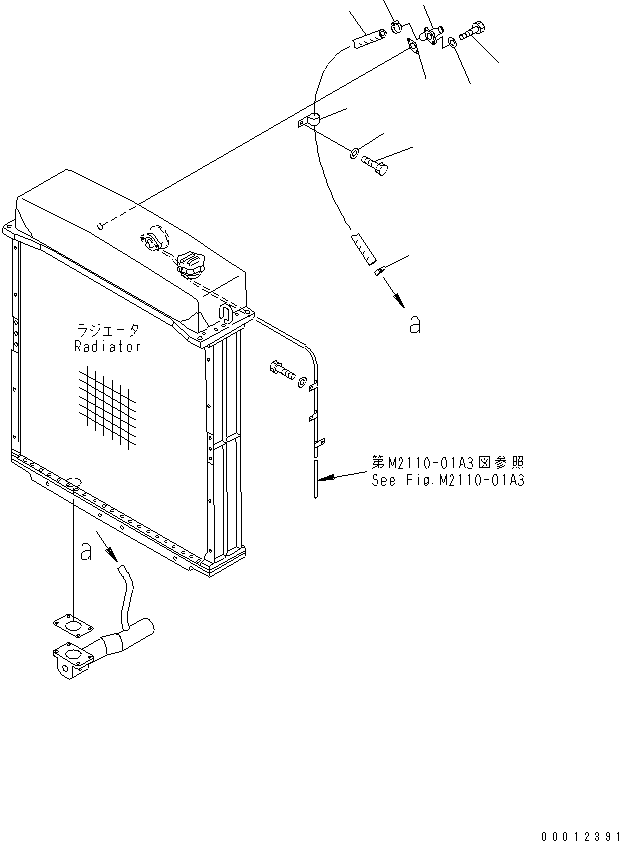 Pipelayers Komatsu / D155C-1 S/N 15686-UP (SA6D140-2 Eng. Installed)(d155c-3c) / RADIATOR PIPING (FOR 140 ENGINE)(#31592-)(270040 : M2110-02A5)