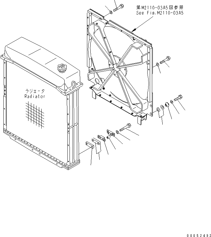 Pipelayers Komatsu / D155C-1 S/N 15686-UP (SA6D140-2 Eng. Installed)(d155c-3c) / RADIATOR FAN GUARD (FOR 140 ENGINE) (WITHOUT GRID)(#31592-)(270110 : M2110-04A5)