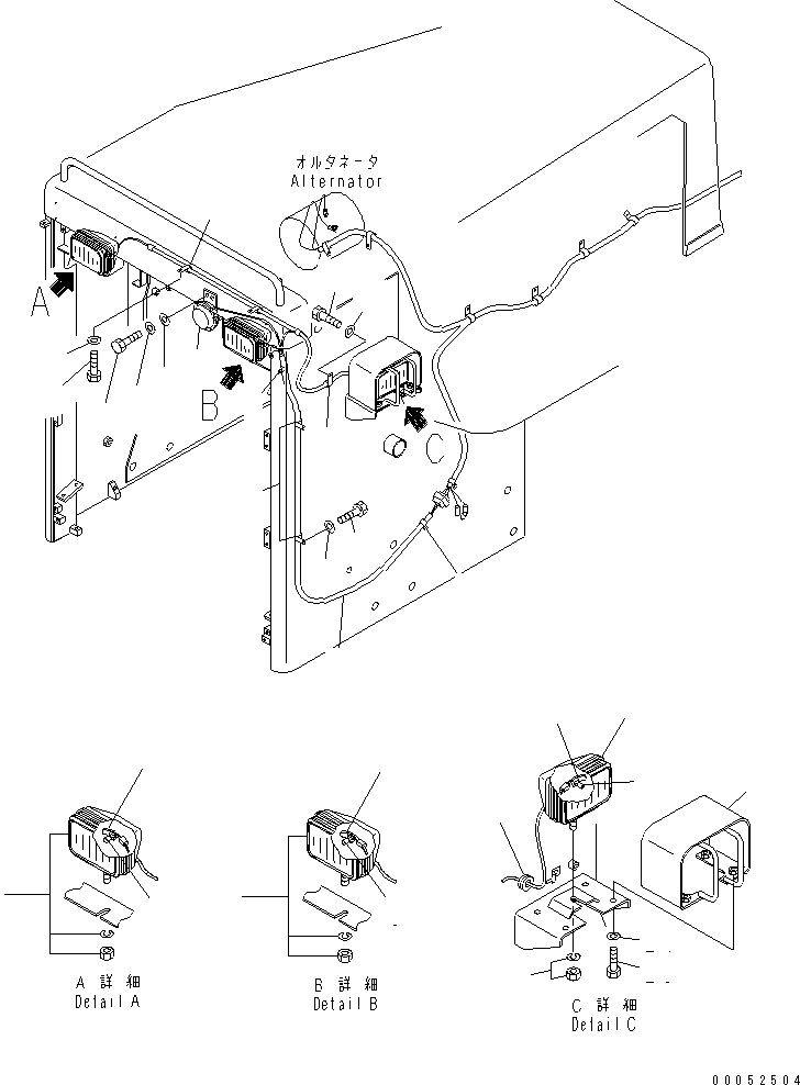 Pipelayers Komatsu / D155C-1 S/N 15686-UP (SA6D140-2 Eng. Installed)(d155c-3c) / HEAD AND SIDE LAMP (FOR 140 ENGINE)(#31592-)(270120 : M2110-05A5)