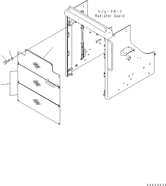 Pipelayers Komatsu / D155C-1 S/N 15686-UP (SA6D140-2 Eng. Installed)(d155c-3c) / RADIATOR MASK (FOR 140 ENGINE)(#31586-31591)(270170 : M2110-08A1)