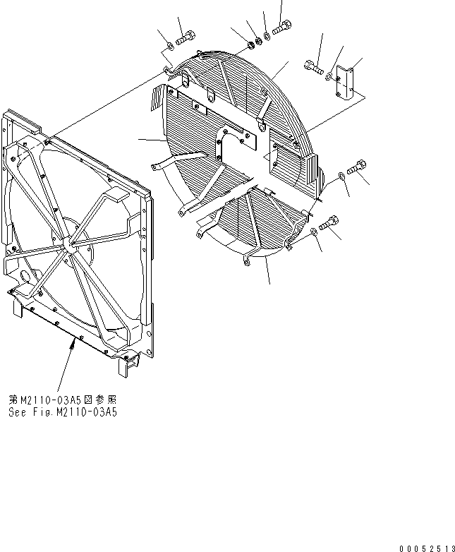 Pipelayers Komatsu / D155C-1 S/N 15686-UP (SA6D140-2 Eng. Installed)(d155c-3c) / RADIATOR FAN NET (FOR 140 ENGINE)(#31592-)(270210 : M2110-09A5)
