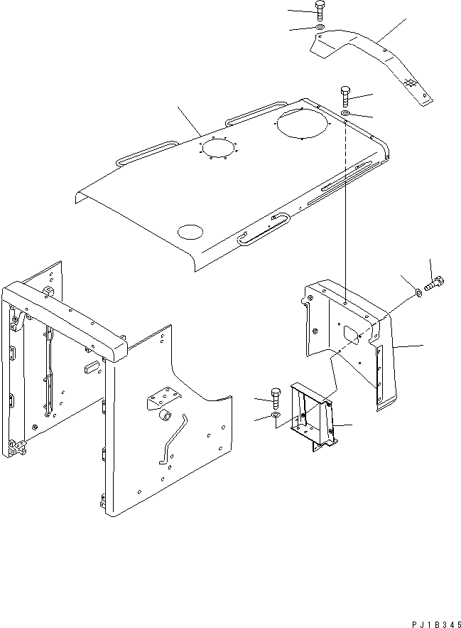 Pipelayers Komatsu / D155C-1 S/N 15686-UP (SA6D140-2 Eng. Installed)(d155c-3c) / ENGINE HOOD (FOR 140 ENGINE)(#31586-)(270240 : M2141-01A1)