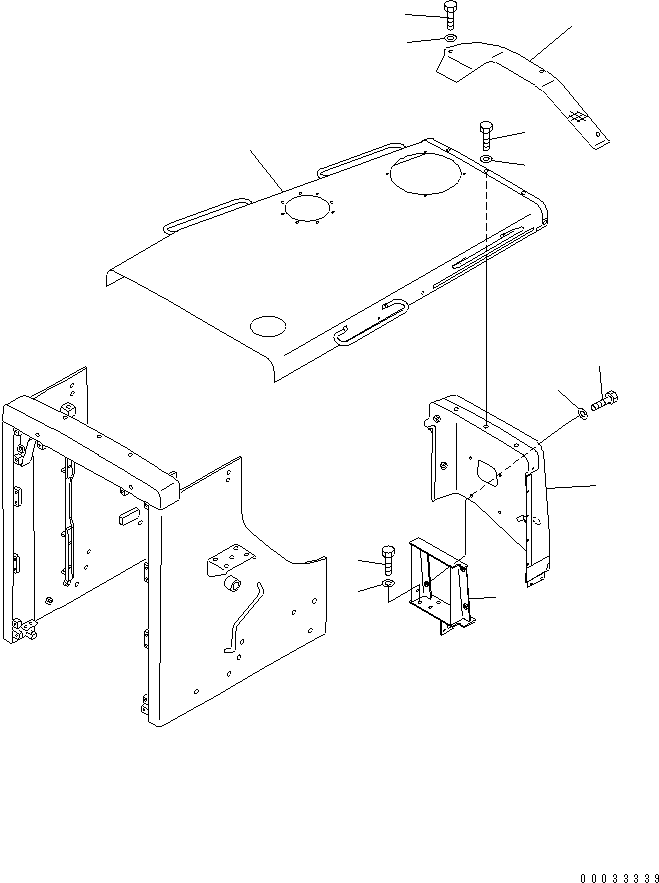Pipelayers Komatsu / D155C-1 S/N 15686-UP (SA6D140-2 Eng. Installed)(d155c-3c) / ENGINE HOOD (WITH AIR CONDITIONER) (FOR 140 ENGINE)(#31643-)(270250 : M2141-01A3)
