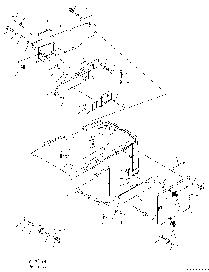 Pipelayers Komatsu / D155C-1 S/N 15686-UP (SA6D140-2 Eng. Installed)(d155c-3c) / ENGINE SIDE COVER (CLOSE) (FOR 140 ENGINE)(#31586-)(270260 : M2142-01A2)