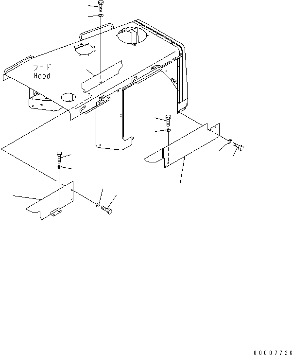 Pipelayers Komatsu / D155C-1 S/N 15686-UP (SA6D140-2 Eng. Installed)(d155c-3c) / ENGINE SIDE COVER (OPEN) (FOR 140 ENGINE)(#31586-)(270270 : M2142-01A3)
