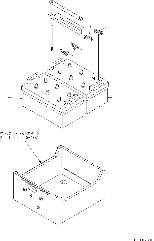 Pipelayers Komatsu / D155C-1 S/N 15686-UP (SA6D140-2 Eng. Installed)(d155c-3c) / BATTERY (C200 ? WET)(#31586-)(270360 : M2210-06A1)