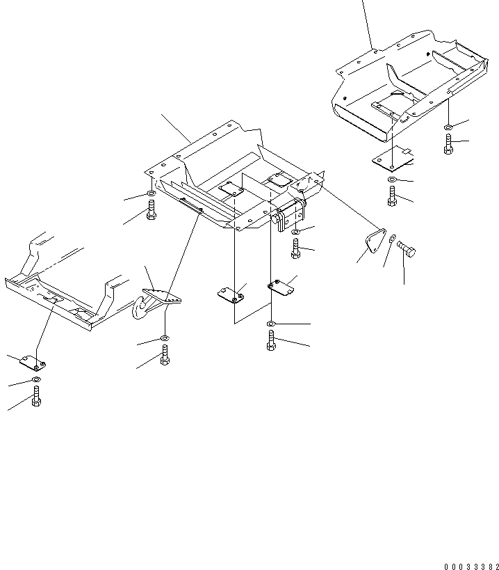 Pipelayers Komatsu / D155C-1 S/N 15686-UP (SA6D140-2 Eng. Installed)(d155c-3c) / UNDER GUARD (WITH HINGE) (FOR 140 ENGINE)(#31586-)(270530 : M2810-01A1)