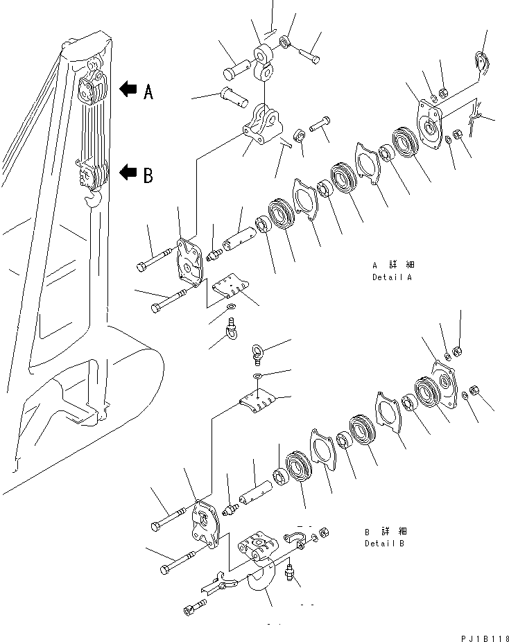 Pipelayers Komatsu / D155C-1 S/N 15686-UP (SA6D140-2 Eng. Installed)(d155c-3c) / BLOCK AND HOOK(#31562-)(330090 : T2221-01A0)