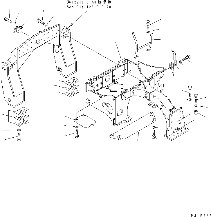 Pipelayers Komatsu / D155C-1 S/N 15686-UP (SA6D140-2 Eng. Installed)(d155c-3c) / FRAME (2/2) (FOR 140 ENGINE)(#31586-)(330210 : T2230-02A3)