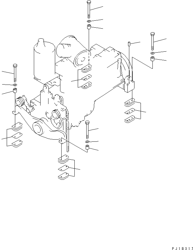 Pipelayers Komatsu / D155C-1 S/N 15686-UP (SA6D140-2 Eng. Installed (-50cent. Spec.))(d155c-4c) / ENGINR MOUNTING (FOR 140 ENGINE)(#31586-)(030010 : B0100-01A1)