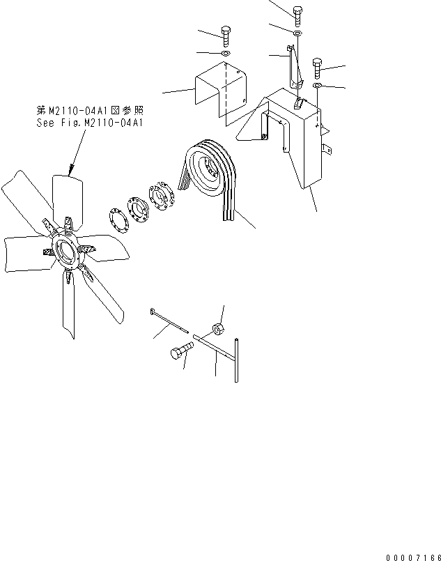 Pipelayers Komatsu / D155C-1 S/N 15686-UP (SA6D140-2 Eng. Installed (-50cent. Spec.))(d155c-4c) / RADIATOR FAN BELT (FOR 140 ENGINE) (COLD WEATHER (B) SPEC.)(#31593-)(060020 : C0200-01A2)
