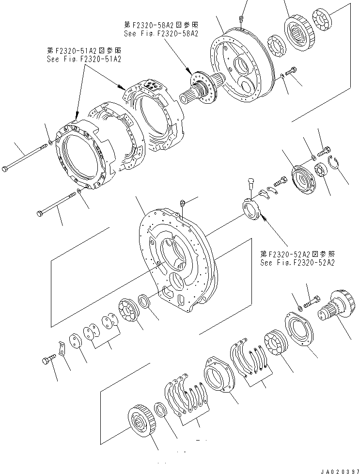 Pipelayers Komatsu / D155C-1 S/N 15686-UP (SA6D140-2 Eng. Installed (-50cent. Spec.))(d155c-4c) / TRANSFER (-50 SPEC)(#31593-)(150180 : F2320-57A2)