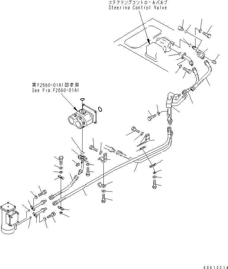 Pipelayers Komatsu / D155C-1 S/N 15686-UP (SA6D140-2 Eng. Installed (-50cent. Spec.))(d155c-4c) / STEERING PIPING (FOR 140 ENGINE)(#31593-)(150380 : F2700-04A4)