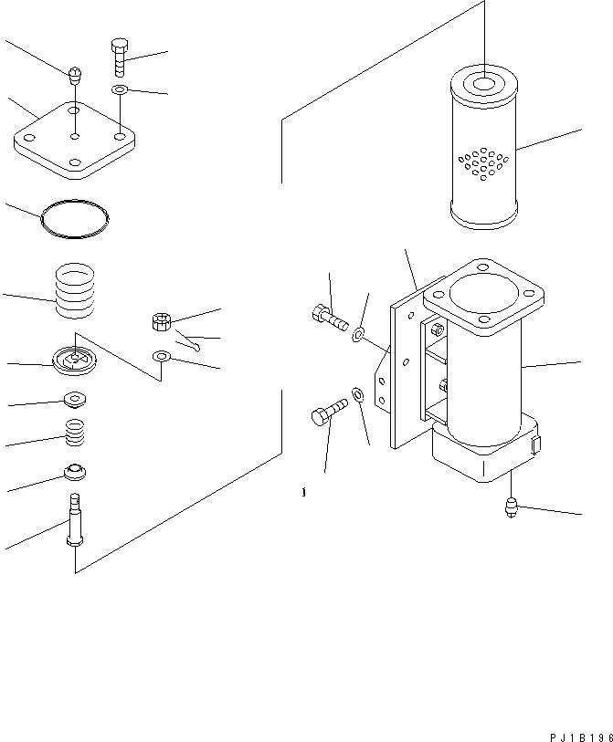 Pipelayers Komatsu / D155C-1 S/N 15686-UP (SA6D140-2 Eng. Installed (-50cent. Spec.))(d155c-4c) / TRANSMISSION OIL FILTER (FOR 140 ENGINE)(#31593-)(150420 : F2710-01A1)