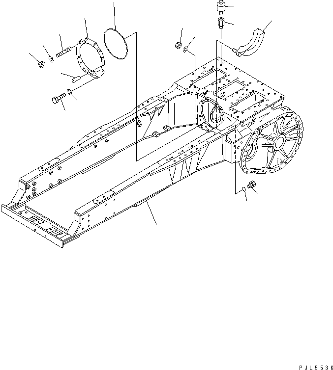 Pipelayers Komatsu / D155C-1 S/N 15686-UP (SA6D140-2 Eng. Installed (-50cent. Spec.))(d155c-4c) / STEERING CASE FRAME (FOR 140 ENGINE)(#31593-)(210010 : J2110-01A2)