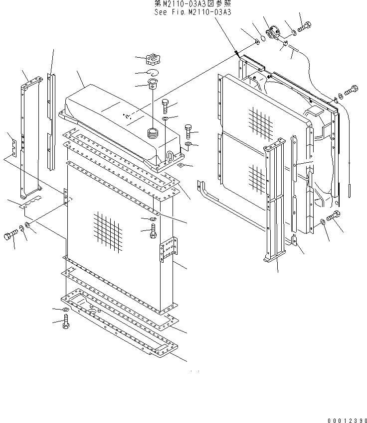 Pipelayers Komatsu / D155C-1 S/N 15686-UP (SA6D140-2 Eng. Installed (-50cent. Spec.))(d155c-4c) / RADIATOR (FOR 140 ENGINE)(#31593-)(270010 : M2110-01A3)