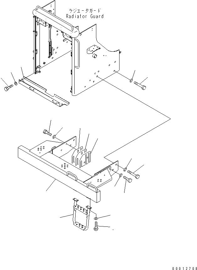 Pipelayers Komatsu / D155C-1 S/N 15686-UP (SA6D140-2 Eng. Installed (-50cent. Spec.))(d155c-4c) / RADIATOR GUARD RELATED (FOR 140 ENGINE)(#31593-)(270100 : M2113-01A2)