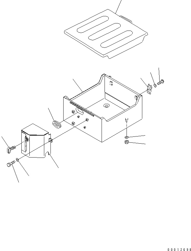 Pipelayers Komatsu / D155C-1 S/N 15686-UP (SA6D140-2 Eng. Installed (-50cent. Spec.))(d155c-4c) / BATTERY COVER (FOR 140 ENGINE)(#31593-)(270180 : M2210-03A2)
