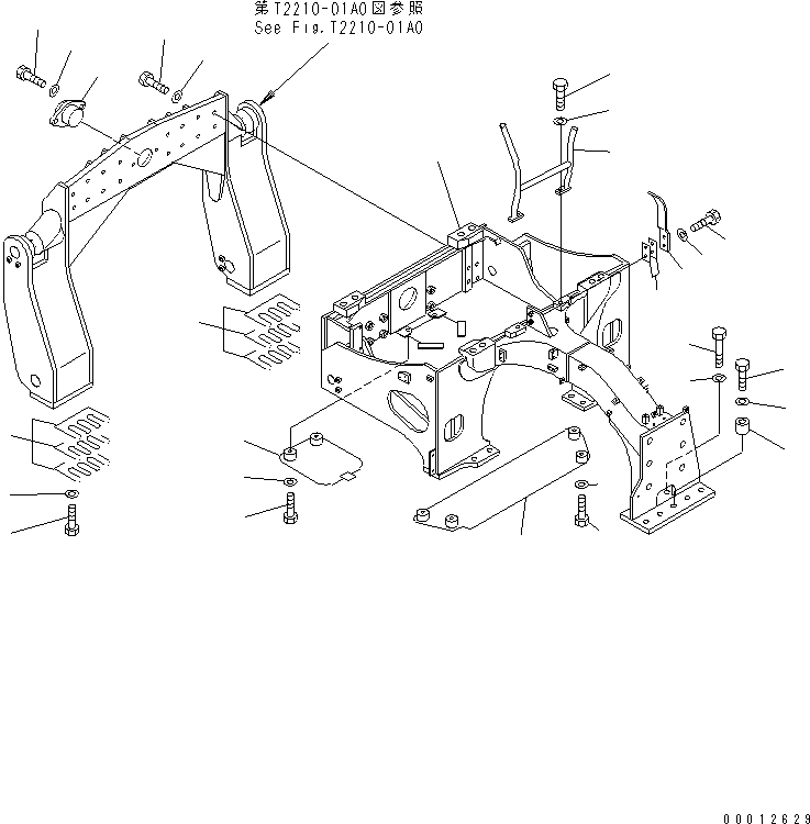 Pipelayers Komatsu / D155C-1 S/N 15686-UP (SA6D140-2 Eng. Installed (-50cent. Spec.))(d155c-4c) / FRAME (2/2) (FOR 140 ENGINE)(#31593-)(330180 : T2230-02A4)