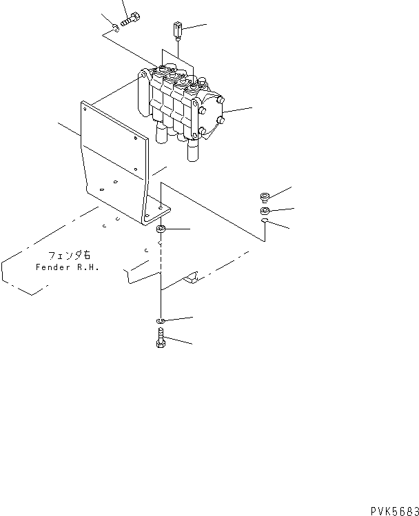 Bulldozers Komatsu / D20A-7-M S/N 78604-UP(d20a-7-r) / MAIN VALVE (MOUNT) (FOR POWER ANGLE POWER TILT DOZER) (FOR 3-POINT HITCH)(#80199-)(180170 : H0120-01A5A)