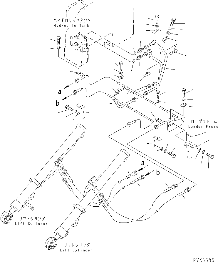 Bulldozers Komatsu / D20A-7-M S/N 78604-UP(d20a-7-r) / LIFT CYLINDER LINE (FOR ANGLE DOZER)(180290 : H2210-01A1)