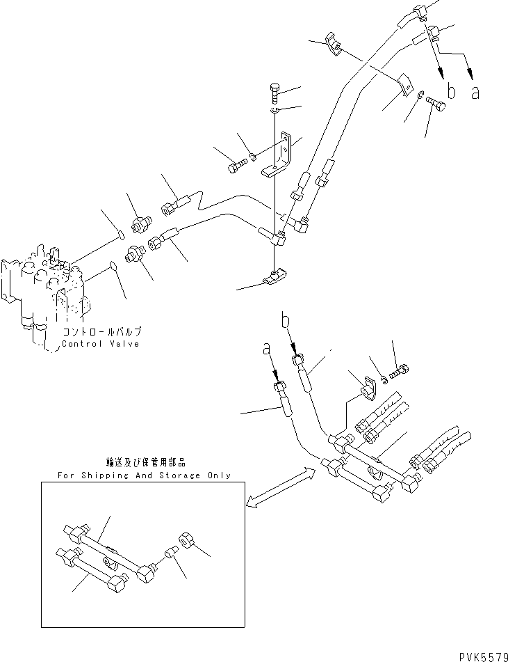 Bulldozers Komatsu / D20A-7-M S/N 78604-UP(d20a-7-r) / HYDRAULIC PIPING (VALVE TO CYLINDER) (FOR 3-POINT HITCH)(#78604-80198)(180360 : H2250-01A0)