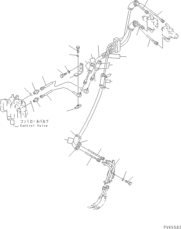 Bulldozers Komatsu / D20A-7-M S/N 78604-UP(d20a-7-r) / HYD. PIPING (GUIDE PLATE CYLINDER LINE) (CHASSIS SIDE) (ROBAN SEISEI SPEC.) (W/REAR GUIDE ROLLER)(#78604-80198)(180390 : H2250-01A2)
