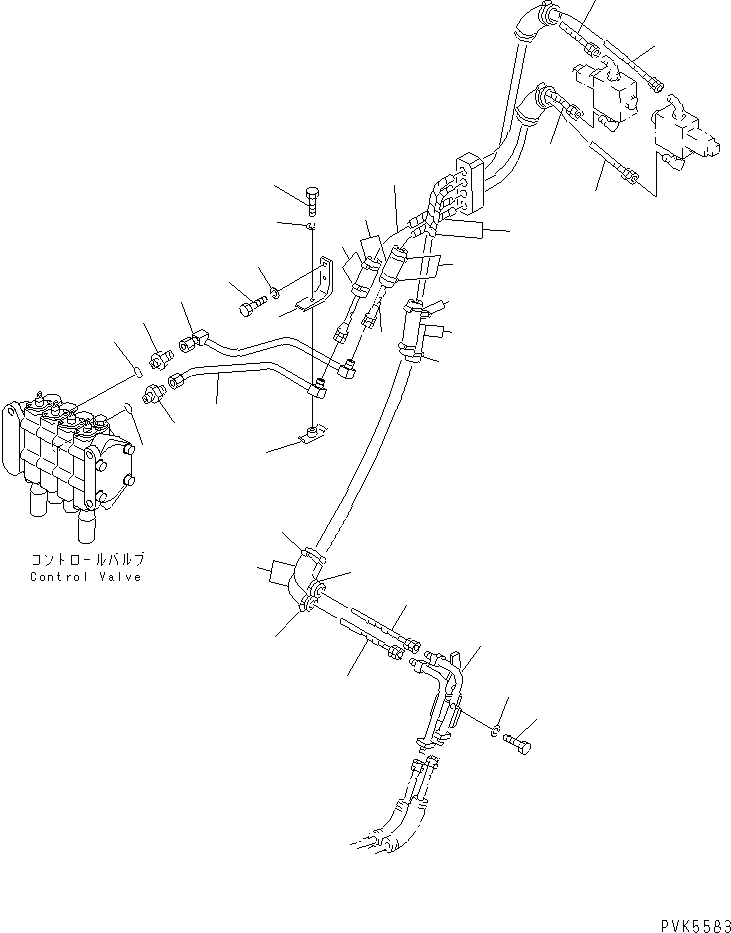 Bulldozers Komatsu / D20A-7-M S/N 78604-UP(d20a-7-r) / HYD. PIPING (GUIDE PLATE CYLINDER LINE) (CHASSIS SIDE) (ROBANSEI SEI SPEC.) (W/REAR GUIDE ROLLER)(#80199-)(180400 : H2250-01A2A)