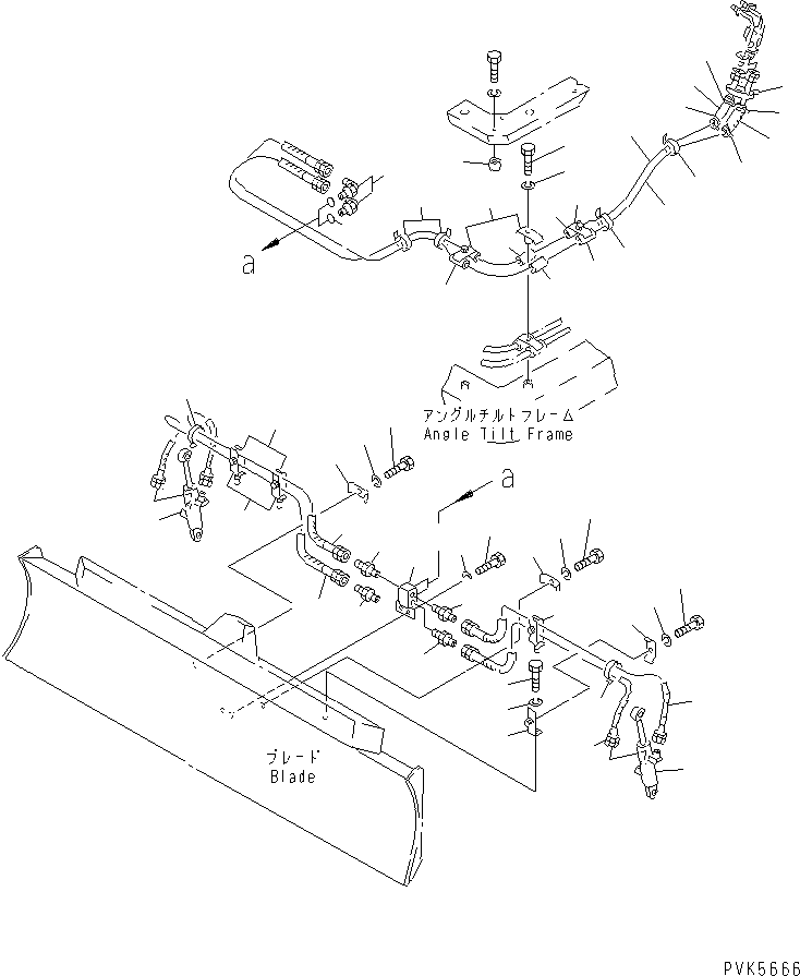 Bulldozers Komatsu / D20A-7-M S/N 78604-UP(d20a-7-r) / DOZER OIL LINE (GUIDE PLATE CYLINDER LINE) (FOR PAT) (ROBAN SEISEI SPEC.) (WITH LIFT GAUGE)(330270 : T2160-04A7)