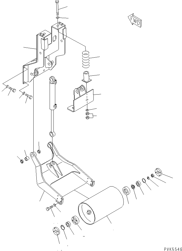 Bulldozers Komatsu / D20A-7-M S/N 78604-UP(d20a-7-r) / REAR GUIDE ROLLER (ROBAN SEISEI SPEC.)(330280 : T2400-01A0)