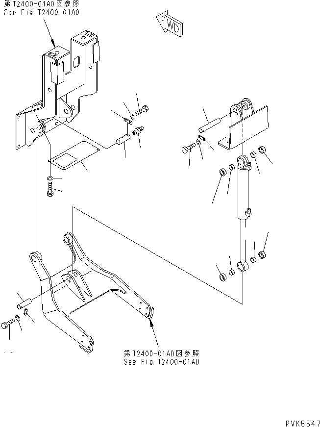 Bulldozers Komatsu / D20A-7-M S/N 78604-UP(d20a-7-r) / REAR GUIDE ROLLER (COVER) (ROBAN SEISEI SPEC.)(330290 : T2400-02A0)