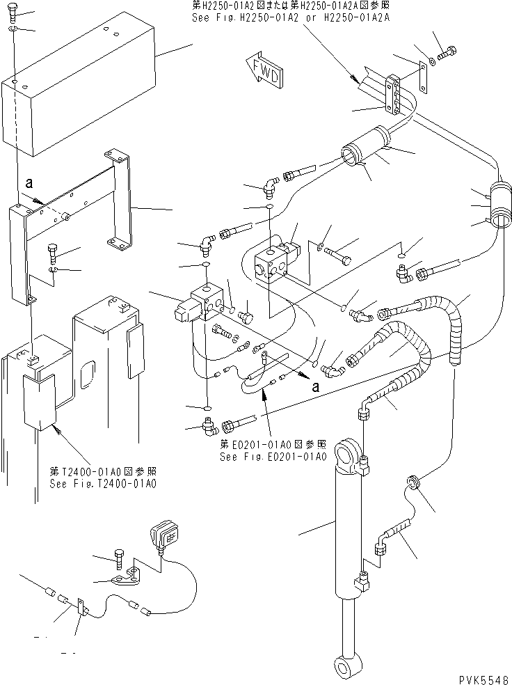 Bulldozers Komatsu / D20A-7-M S/N 78604-UP(d20a-7-r) / REAR GUIDE ROLLER (HYDRULIC PIPING) (ROBAN SEISEI SPEC.)(330300 : T2400-03A0)