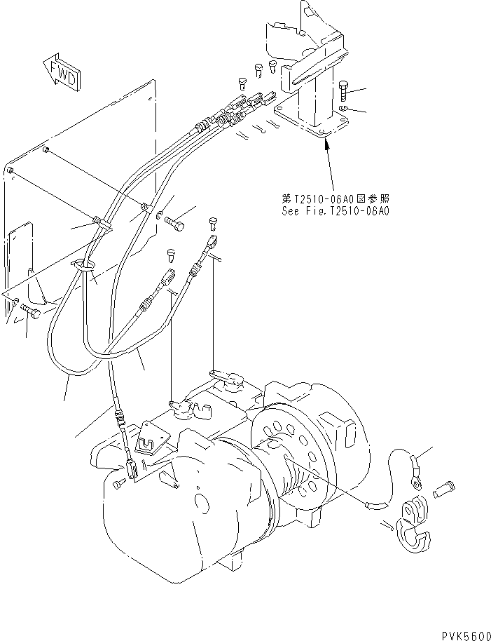 Bulldozers Komatsu / D20A-7-M S/N 78604-UP(d20a-7-r) / TOWING WINCH (WIRE ROPE AND CONTROL CABLE)(330400 : T2510-09A0)
