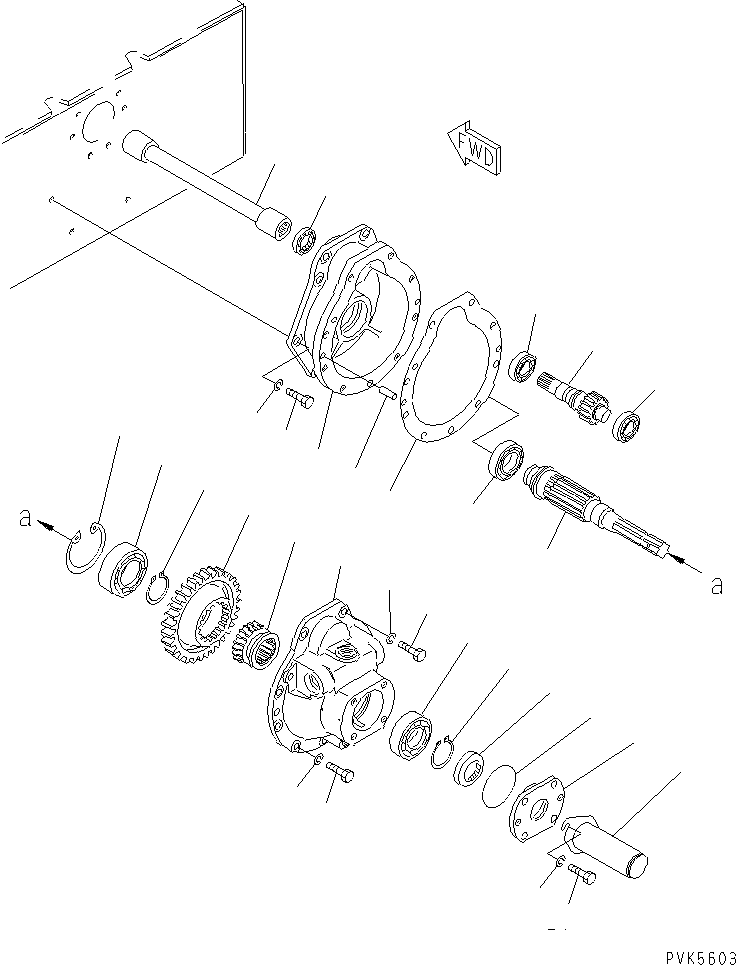 Bulldozers Komatsu / D20A-7-M S/N 78604-UP(d20a-7-r) / REAR P.T.O. (CASE¤ SHAFT AND GEAR)(330450 : T2630-01A0)