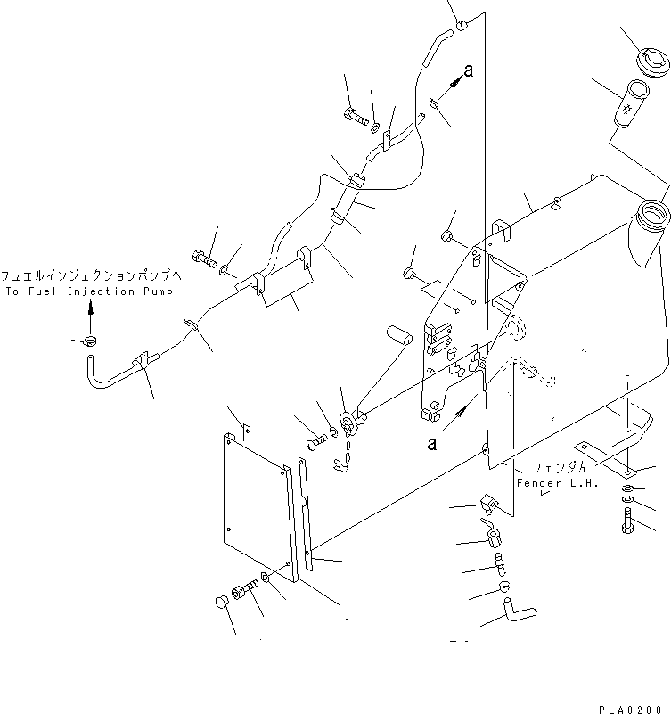 Bulldozers Komatsu / D20PG-7A S/N 75001-78603(d20pg-7c) / FUEL TANK AND PIPING (WITH STEEL CAB)(030070 : 1304)
