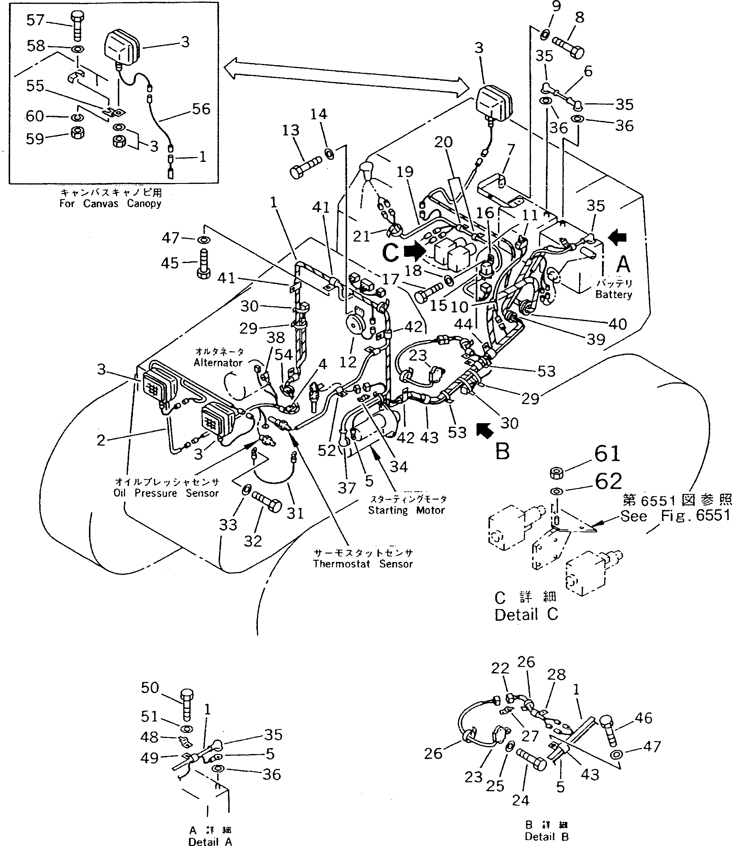 Bulldozers Komatsu / D20PG-7A S/N 75001-78603(d20pg-7c) / ELECTRICAL SYSTEM (WITHOUT KEY STOP MOTOR)(030150 : 1441)