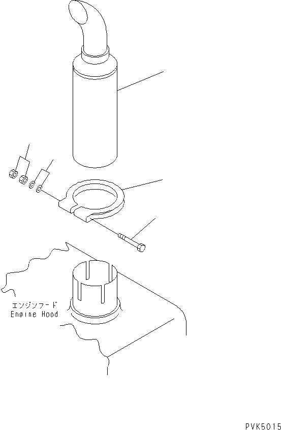 Komatsu parts book diagram for D20PLL-8 S/N 63001-UP: EXHAUST PIPE