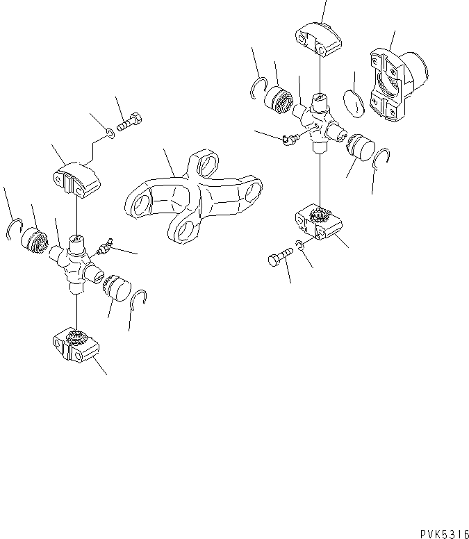 Komatsu parts book diagram for D20PLL-8 S/N 63001-UP: UNIVERSAL JOINT