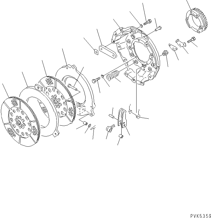 Komatsu parts book diagram for D20PLL-8 S/N 63001-UP: MAIN CLUTCH PLATE