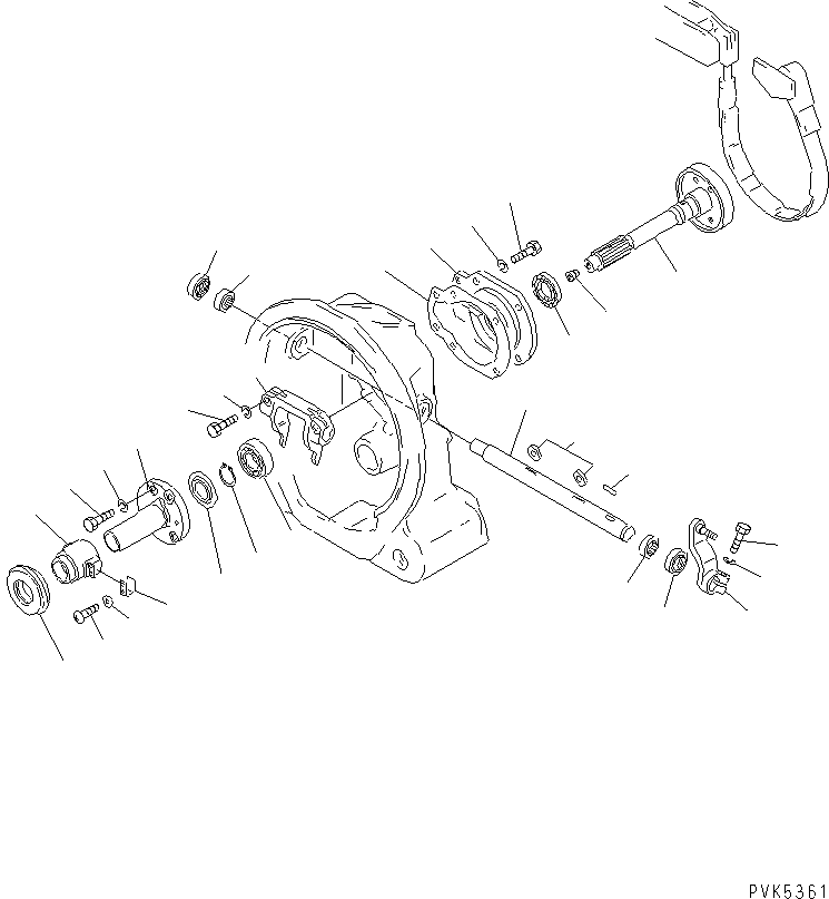 Komatsu parts book diagram for D20PLL-8 S/N 63001-UP: MAIN CLUTCH SHAFT