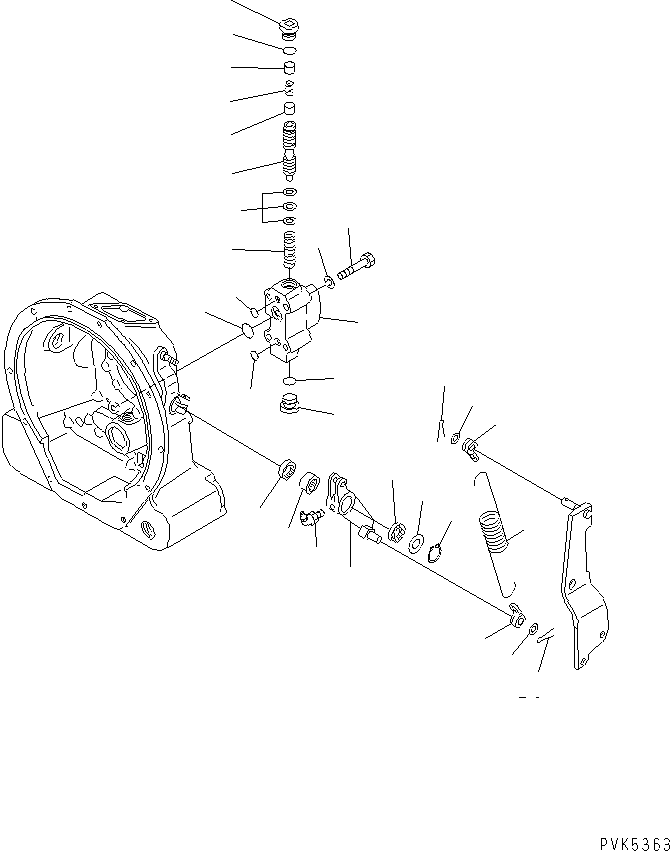 Komatsu parts book diagram for D20PLL-8 S/N 63001-UP: MAIN CLUTCH VALVE