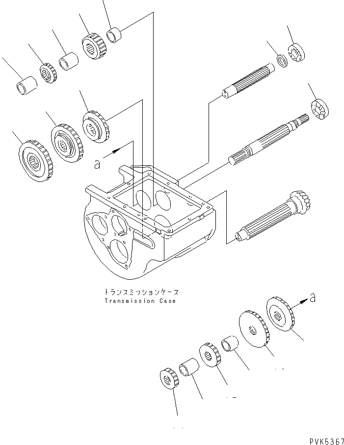 Komatsu parts book diagram for D20PLL-8 S/N 63001-UP: TRANSMISSION (BARE)