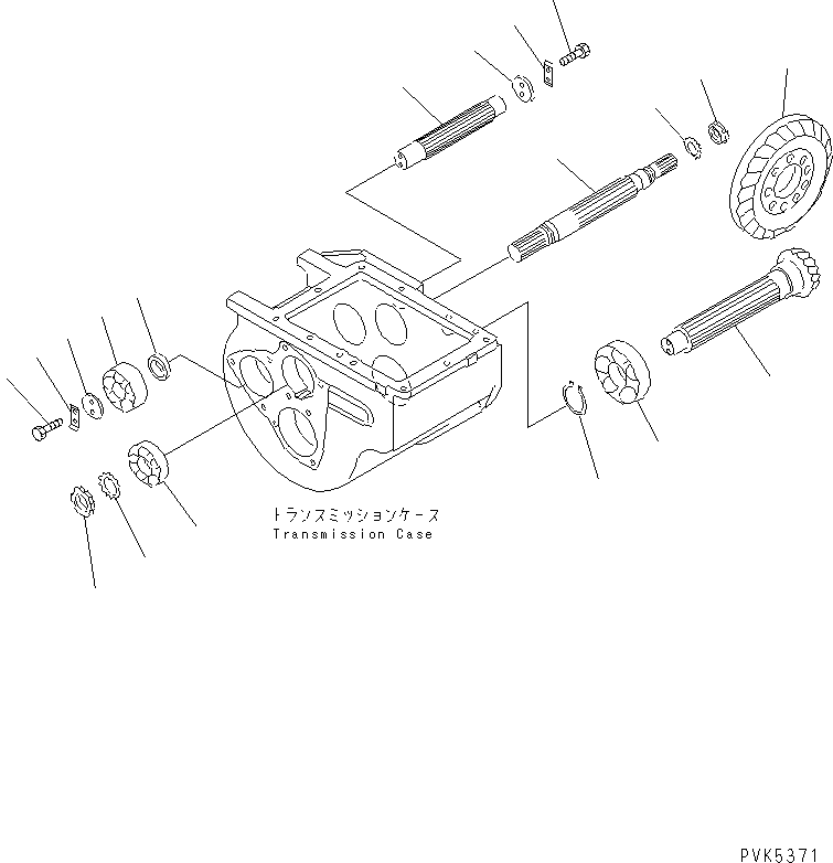 Komatsu parts book diagram for D20PLL-8 S/N 63001-UP: TRANSMISSION (SHAFT)