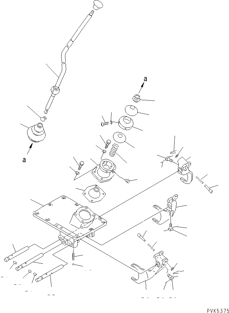 Komatsu parts book diagram for D20PLL-8 S/N 63001-UP: TRANSMISSION (SHIFT LEVER)